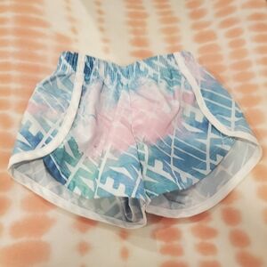 Nike 2t Girls Blue Pink Tie-Dye Athletic Shorts